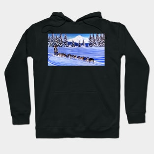 Iditarod Dream by Alaskan Artist Scott Clendaniel Hoodie